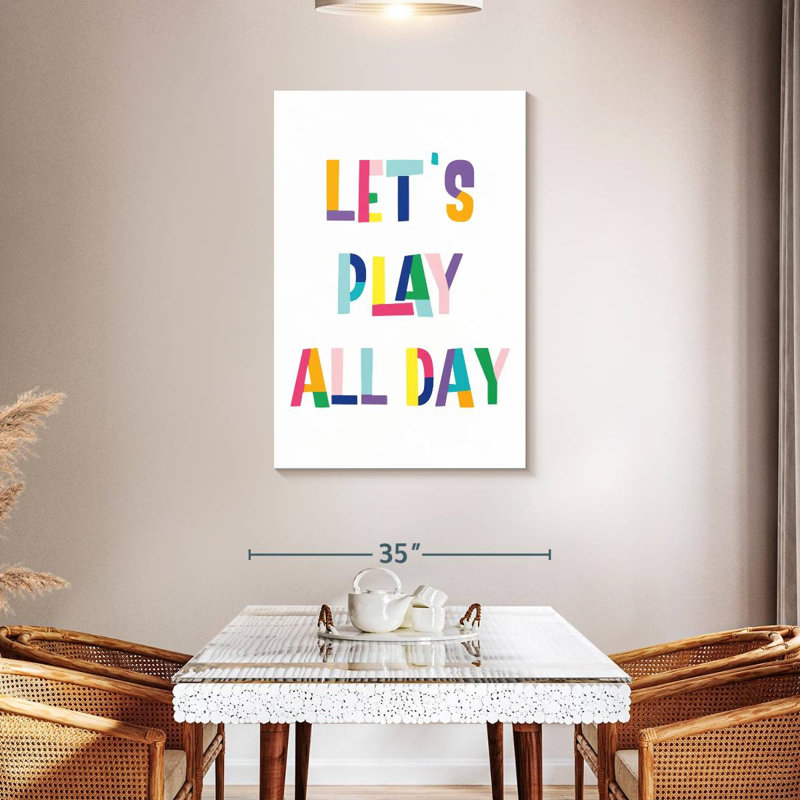 Nursery Play All Day sur toile, H 45 po x l 30 po x P 1,25 po