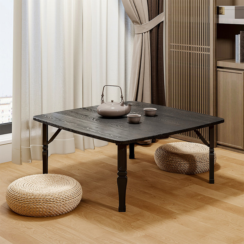 Biehle Four Leg Coffee Table, Black, 35cm H x 80cm D x 80cm D