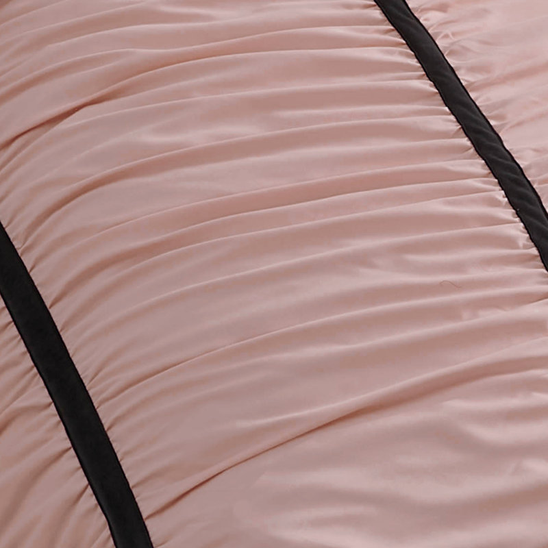 Juicy Couture Amelie Bows Ruched Comforter Sets, Queen Comforter + 2 Standard Shams, Light Pink
