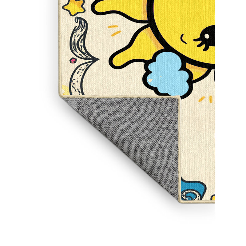 Tapis lavable pour enfant East Urban Home Sky Clouds_Sky028, Rectangle de 5 pi x 8 pi