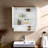 Double-Door Medicine Cabinet With Mirrored Doors And Interior Shelves, White