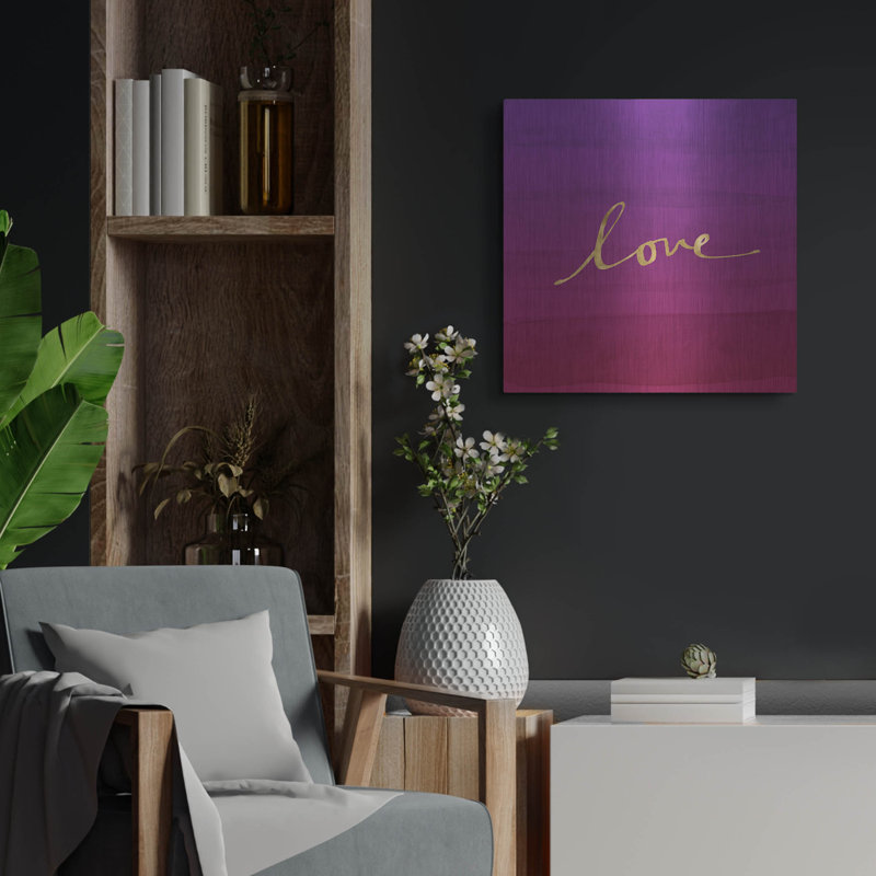 «Love» par Linda Woods, art mural en métal, H 24 po x l 24 po