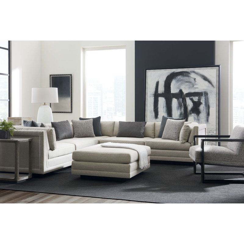 Modern Fusion Ottoman, Beige