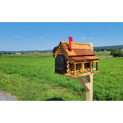 Amish Log Cabin Mailbox, Handmade