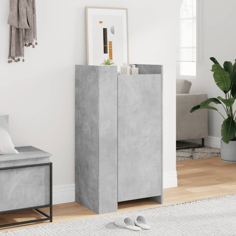 10 Pair Shoe Storage Cabinet, Concrete Grey