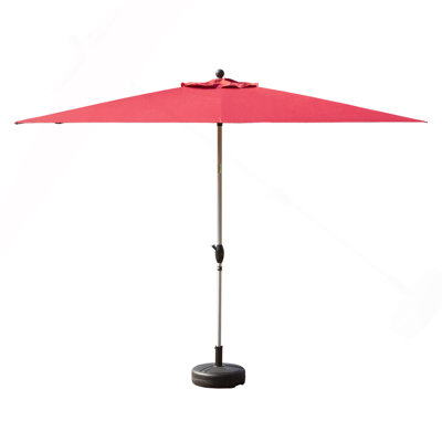 Rectangular Patio Umbrella with Crank Lift and Tilt (Red, Base Not Included)