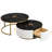 Modern Round Nesting Coffee Table Fluted With Drawer In Black & Gold In 31.5''-610271960-618908506