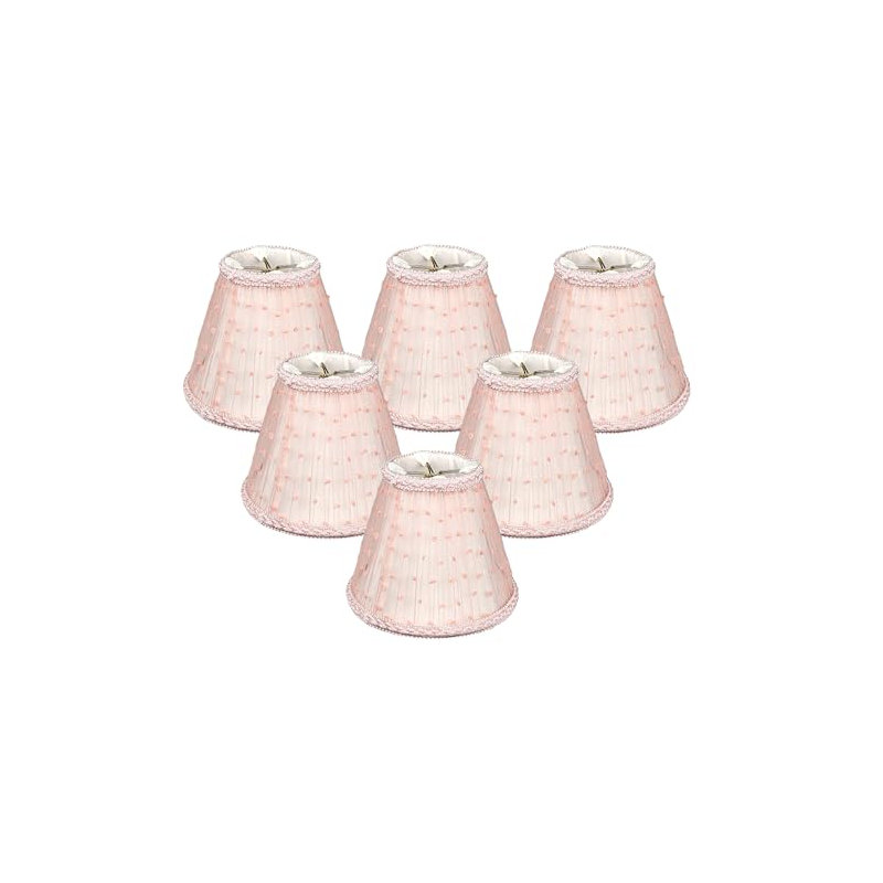 Abat-jour en soie, Rose, H 4,5 po x l 5 po x P 5 po