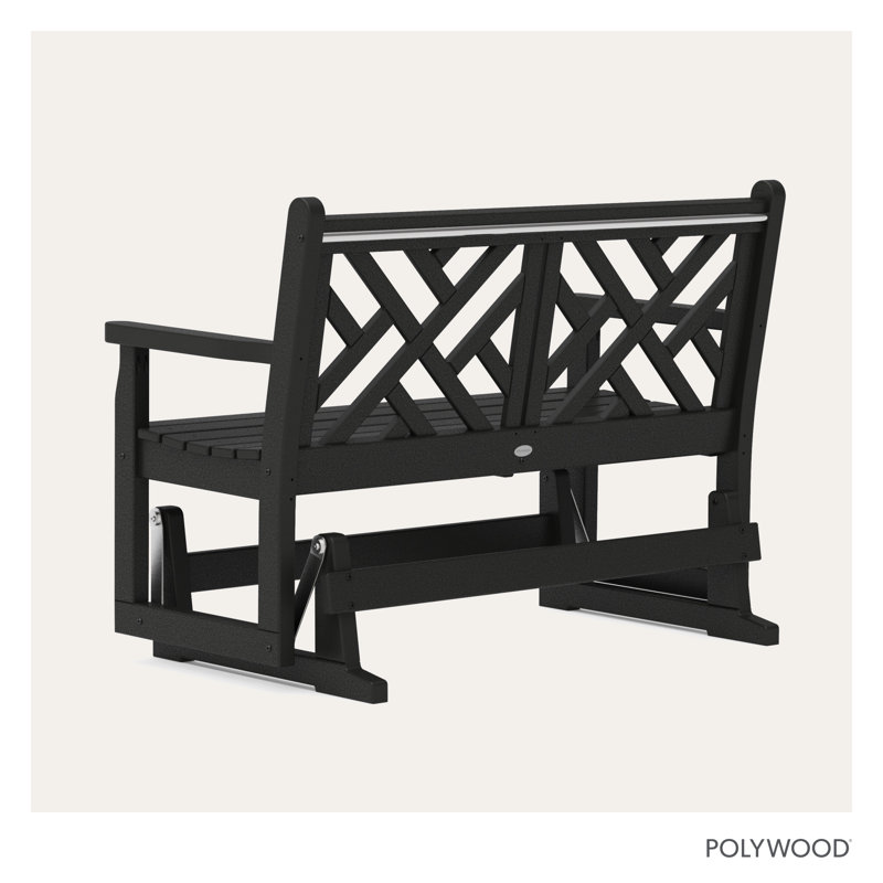 POLYWOOD Chippendale 48" Glider, Black