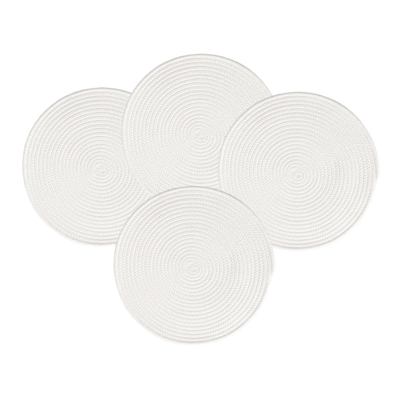 Brettly Braided Round Placemat, Pink, 12" x 12"