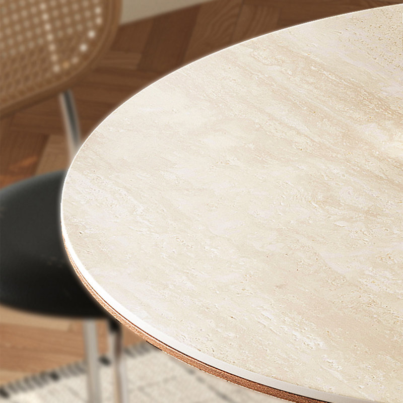Table de salle à manger beige et noyer, H 29,53 po x L 35,43 po x l 35,43 po