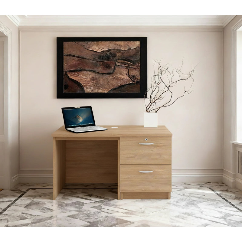 Walshaw Solid Wood Base Computer Desk, Sandstone