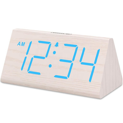 Wooden Digital Alarm Clock for Bedroom & Desk, Digital Clock with Large Display Numbers
