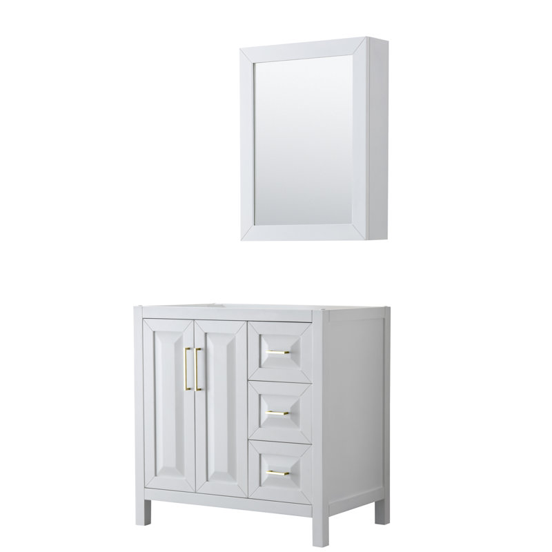 Daria 35'' W Single Bathroom Vanity Base, White/Gold