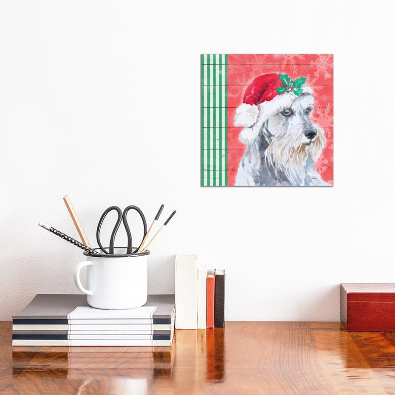 "Holiday Puppy V" par Patricia Pinto, reproduction d’art, H 12 po x l 12 po x P 0,75 po, Toile tendue, Pas de tapis