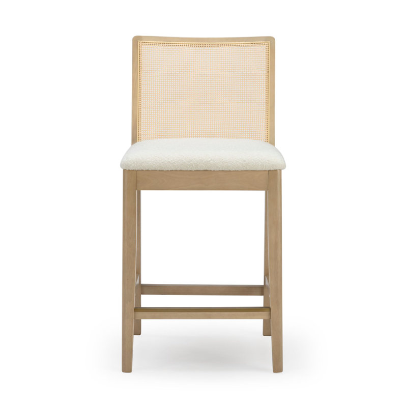 Tabouret de comptoir Elio, Blond / ivoire Bouclée, 2