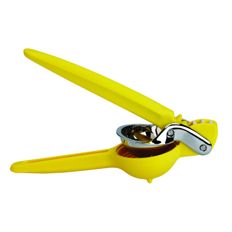 Bright Yellow Stainless Steel Citrus Juicer with Dual-Gear Mechanism