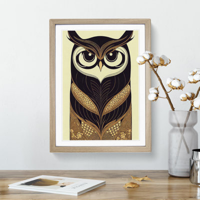 XV1022-794X Art Nouveau Owl No.1 1 Piece Single Picture Frame Wall Art