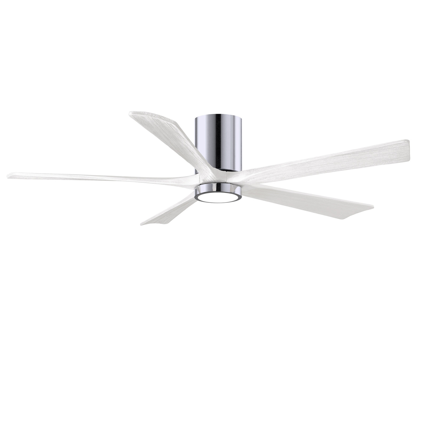 Irene 5 - Blade LED Ceiling Fan with Light Kit Included, Polished Chrome, Matte White, 60"