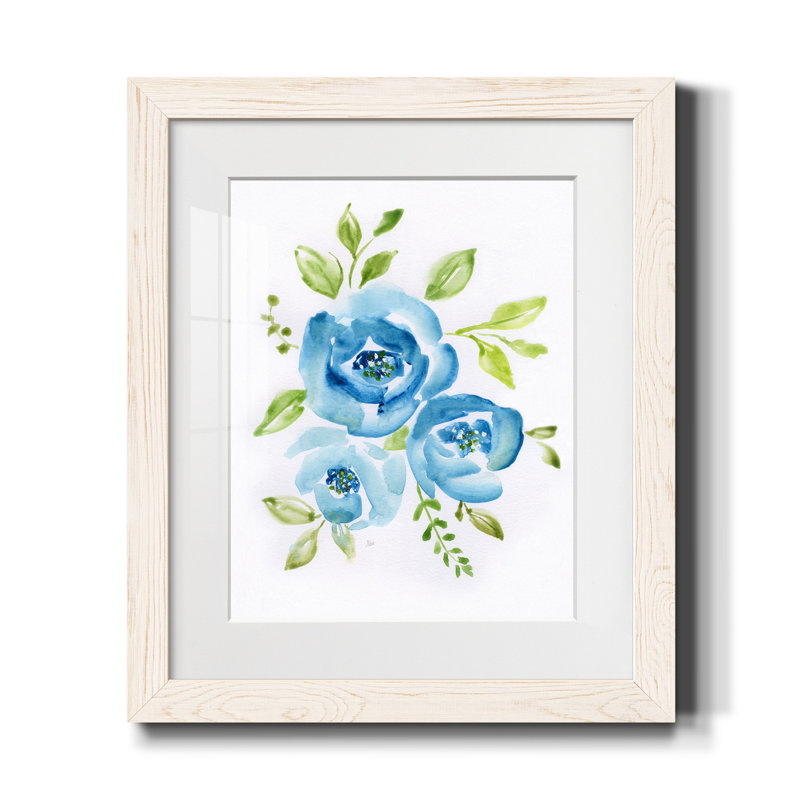 Blue Morning Bouquet II - imprimé, Blanc, H 24 po x l 18 po x P 1,5 po