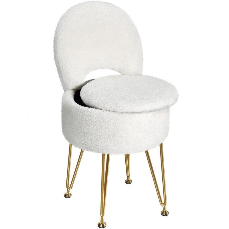 Vanity Stool Chair, White