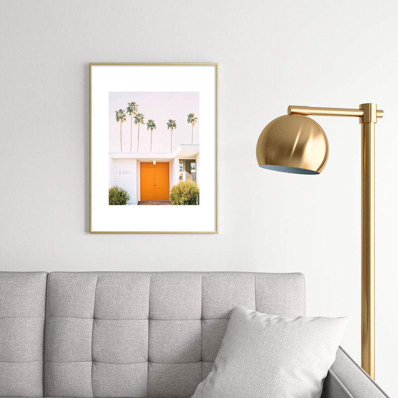 Palm Springs encadré sur papier, Or, H 24 po x l 18 po