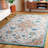 Kardell Blossom Hand Tufted Wool Cotton Floral Rug in Blue/Beige-1484803144