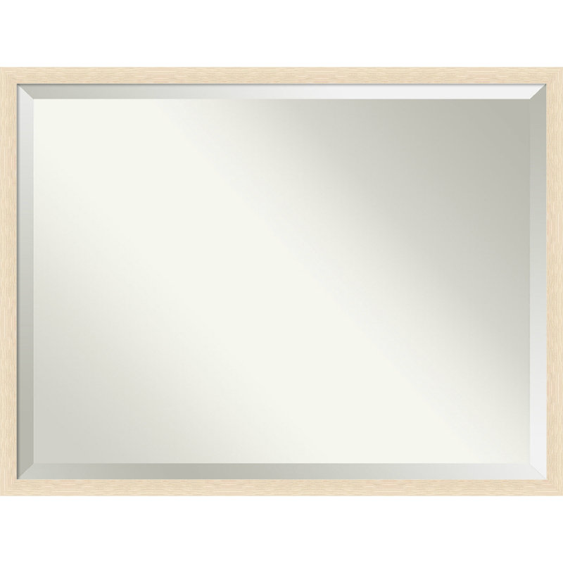 Miroir mural en bois Jobany, 32 po x 42 po, Brun clair, Rectangle