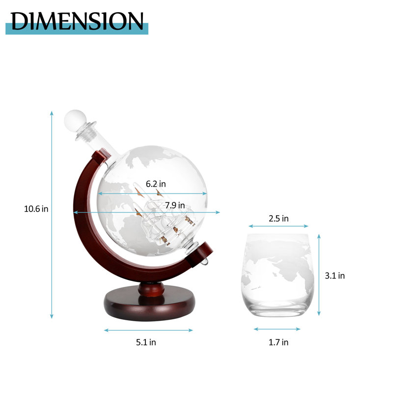 Ensemble de globe de carafe à décanter 1000 ML Whiskey