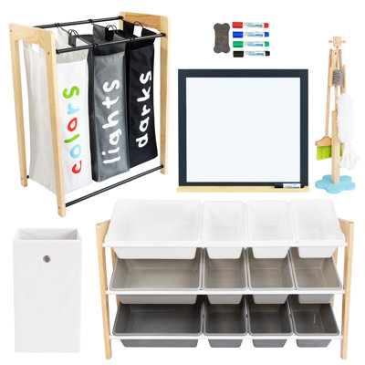 Organisateur de jouets Humble Crew Kids pour 12 paniers avec panier à linge et jeu de nettoyage