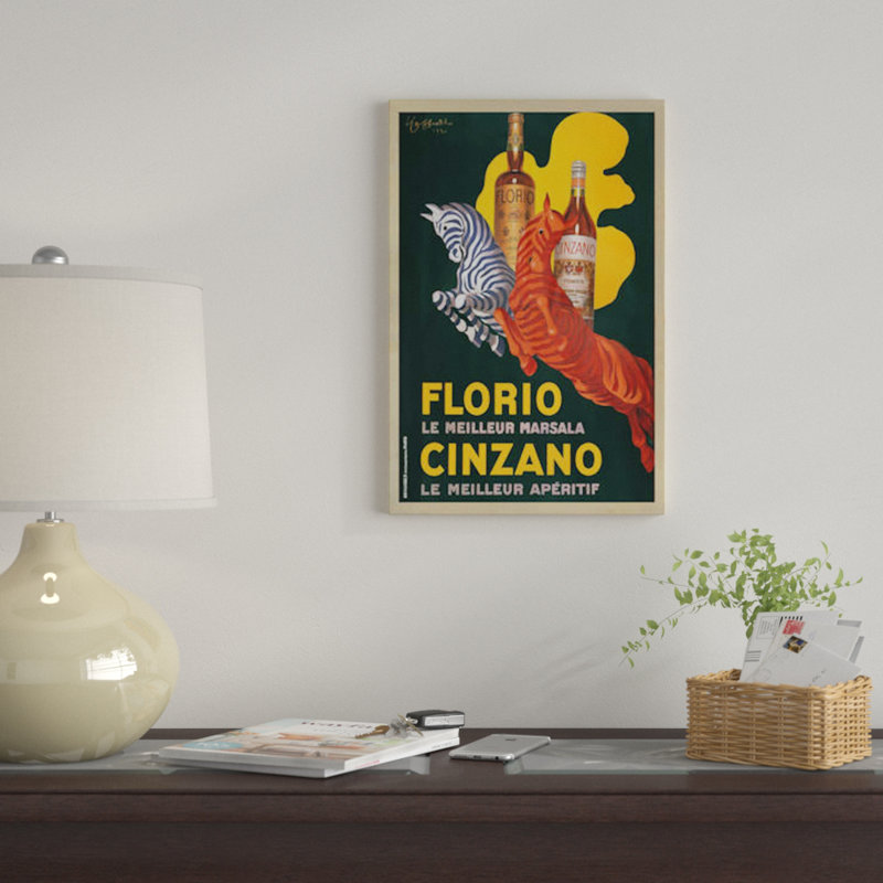 « florio e cinzano, 1930 » par leonetto, cappiello affiche, impression sur toile, H 32 po x l 24 po x P 1 po, Blanc