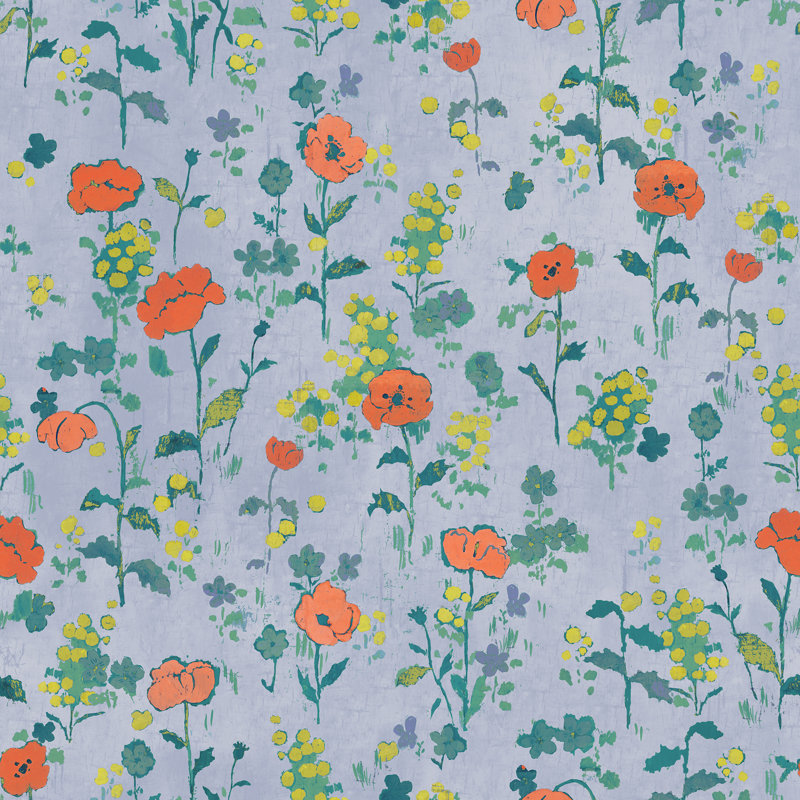 Paule Marrot Floral Wallpaper Double Roll, Periwinkle