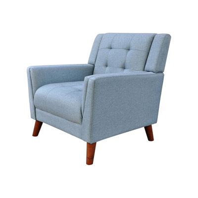 Christopher Knight Home 30.5" W x 31.5" D x 32.5" H Tufted Fabric Rubber Wood Armchair