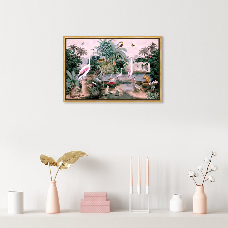 The One Place Day - Impression sur toile, H 30 po x l 45 po, Toile encadrée, Doré