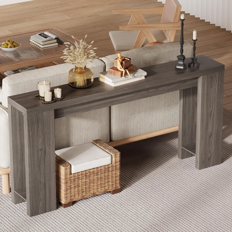 Console 70,9 pouces pour le salon, la table d'entrée étroite pour le couloir, le vestibule, Gris
