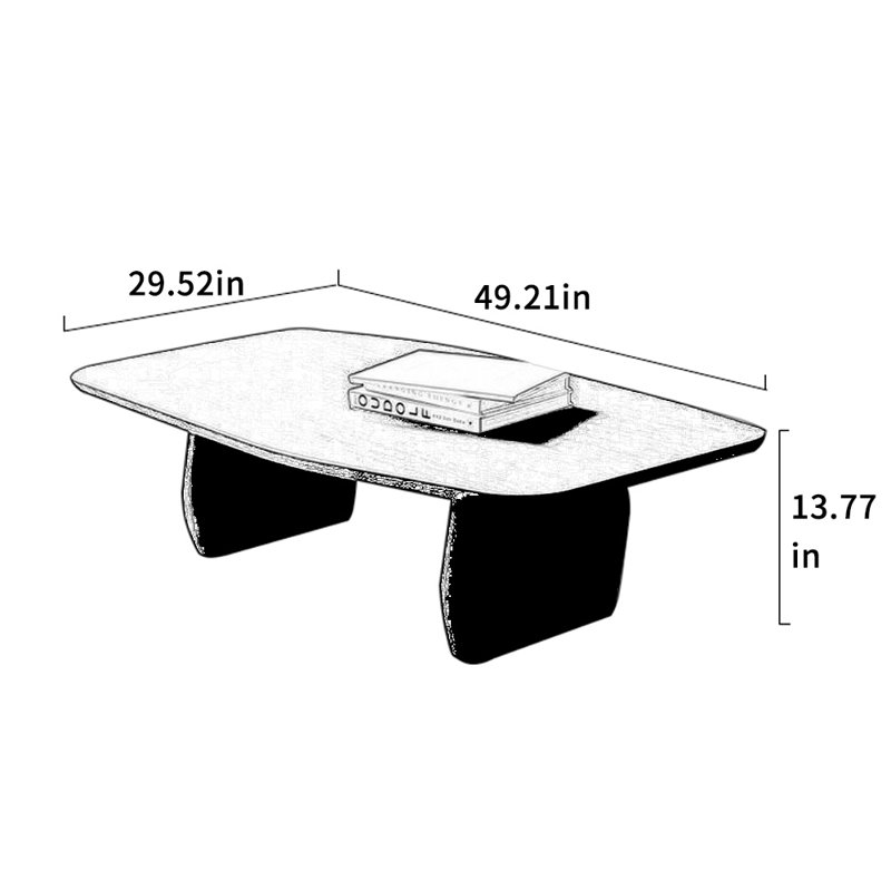 Table basse Modern, H 13,77 po x L 49,21 po x l 29,52 po