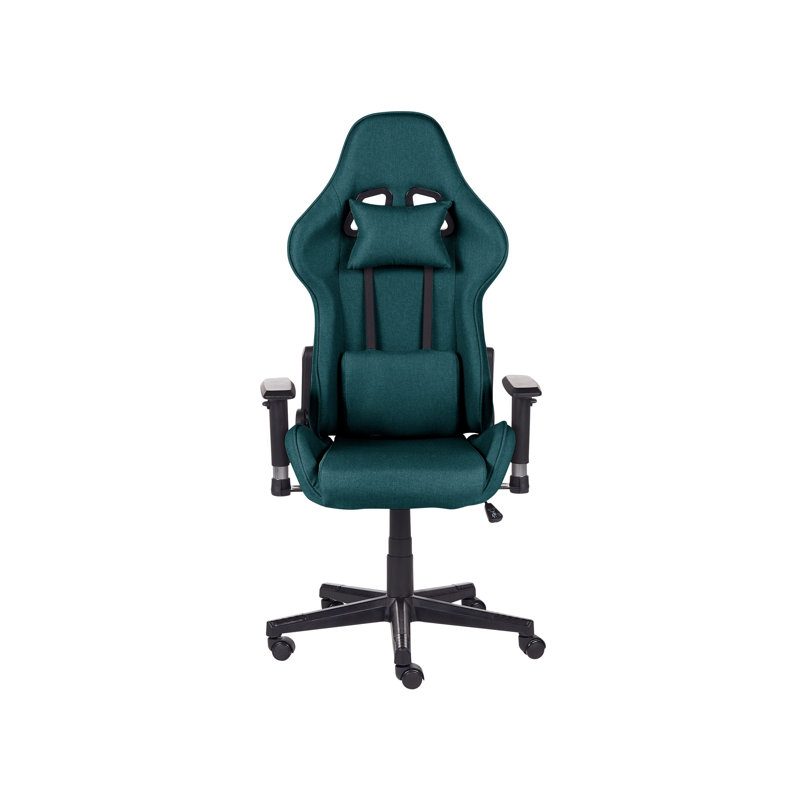 Inbox Zero Adjustable Faux Leather Swiveling PC & Racing Game Chair, Green