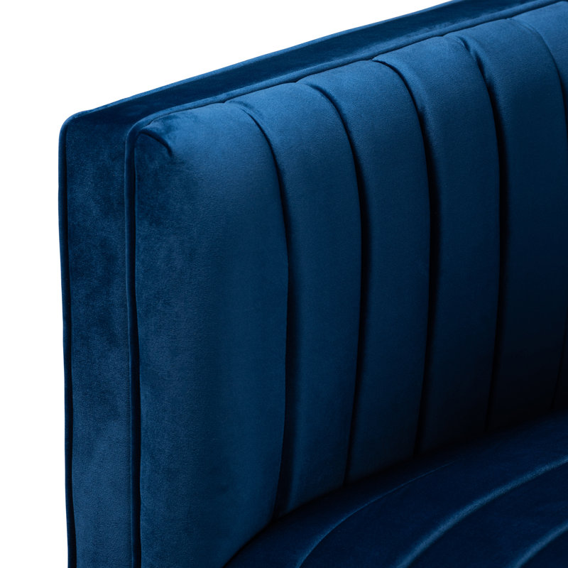 Velvet Armchair, Navy Blue