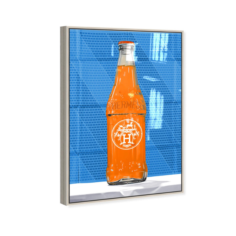 Oliver Gal Vibrant Orange Revival Fashion and Glam - Hand-Applied Glass Coat Framed Canvas Art, 45" H x 30" W, Silver