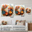 Couronne florale beige et orange III - Art mural acrylique couronne moderne-463292785