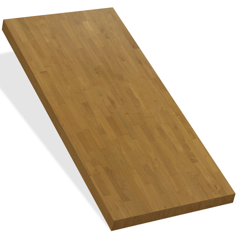Comptoir en bois massif Hevea, Marron clair, H 1,5 po x L 60 po x l 36 po