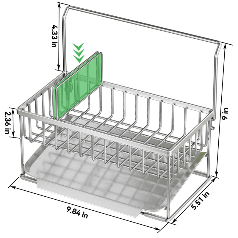 Organisateur d'évier de cuisine en acier inoxydable - Conception de drainage réglable et automatique avec porte-serviettes