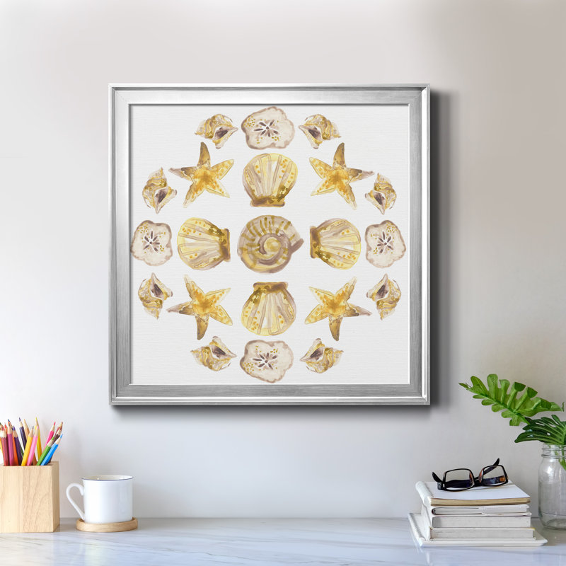 «Seaside Kaleidoscope II», reproduction encadrée de qualité supérieure - prête à être accrochée, Toile avec cadre argenté