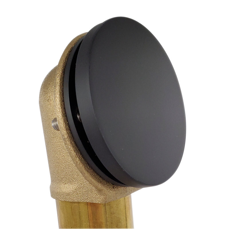 22" 17 ga. Brass Tip-Toe Leg Drain Assembly with No-Hole Overflow, Matte Black