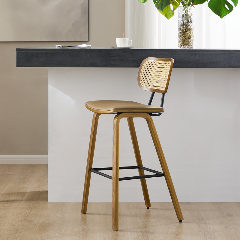 Tabouret de bar 26 po, Similicuir brun, 1, Tabouret de comptoir (siège d'une hauteur de 26 p