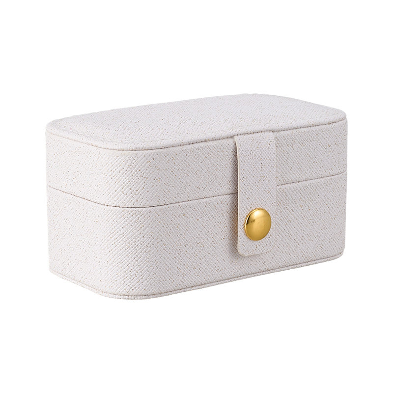 Leather Jewellery Box +, White