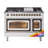 ILVE Nostalgie II Series Noblesse 48 inch Dual Fuel Range with 8 Sealed Burners, Griddle (Glass Door)-112295452-112295450