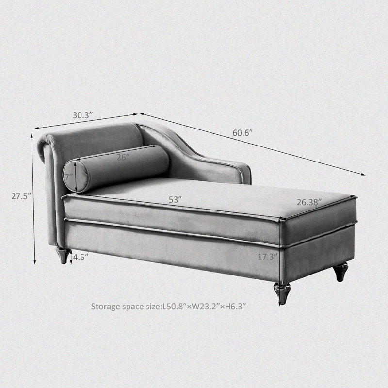 Chaise longue en velours Kelei, Beige