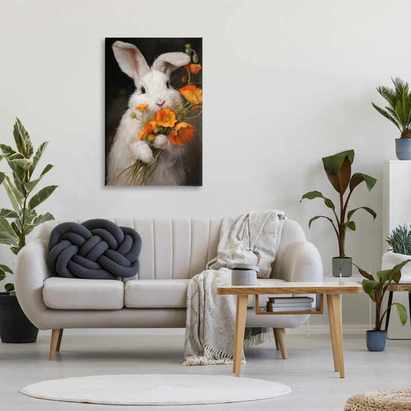 Toile Floppy Loves Her Poppies, design par Tina LeCour, H 36 po x l 24 po