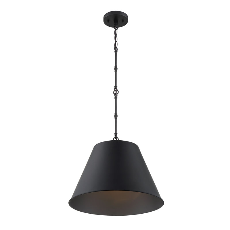 Presley Dimmable Pendant, 12.75" H x 18.25" W x 18" D, Matte Black